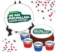 We Are Macmillan Cancer Support Cake or Cupcake Icing Toppers - Charity Support Cake Decorations Perfect For Cakes Brownies Cookies Muffins & More! (1 x 8 Inch Circle Cake Topper (20.3cm x 20.3cm))