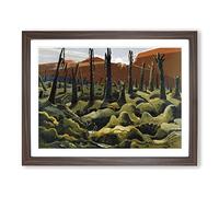 We Are Making A New World By Paul Nash Classic Painting Framed Print | A4 Walnut Framed Wall Art | Ready to Hang | Classic Map Picture | Living Room Bedroom Lounge Office