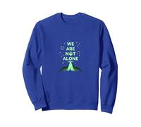 We Are Not Alone: Alien UFO City Skyline Sci-Fi Sweatshirt, Adult Unisex, Royal Blue, XXL