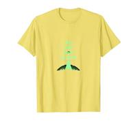 We are Not Alone: Alien UFO City Skyline Sci-Fi T-Shirt, Men, Lemon, L