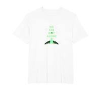 We are Not Alone: Alien UFO City Skyline Sci-Fi T-Shirt, Men's Big and Tall, White, 5X Tall