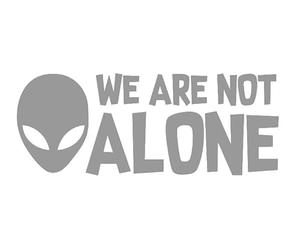We are Not Alone Sticker, Alien Sticker, UFO Decal (Grey)