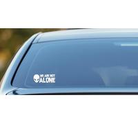 We are Not Alone Sticker, Alien Sticker, UFO Decal (White)