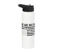 We are Not Ok Upside Down Flag Stainless Steel Insulated Water Bottle