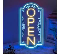 We Are Open Neon Sign Schild Vertical Open Sign for Business Window Wall Decor LED Light Opening LED Light Restaurant Coffee Shop Bar Hotel Store Opening Gift