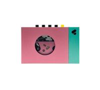 We are Rewind Portable Cassette Player - Cassette Tape Recorder with Bluetooth Connection Speaker or Headphones, 3.5mm Audio Cable - (Edith, Pink & Green)
