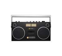 We Are Rewind Retro Cassette Player Curtis - Boombox with Bluetooth 5.4 Portable Cassette Player with Recording Function Ghetto Blaster 104 W Stereo Speakers with 15-Hour Battery in Black
