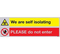 We are self isolating PLEASE do not enter sign - Vinyl Silver sticker
