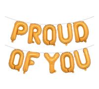 We Are So Proud of You Balloons - 16 Inch | Mylar Foil Balloon Banner For Congratulations Graduation Party Decorations Balloon Banner Perfect for Graduation Decorations 2025 (PROUD OF YOU Orange)