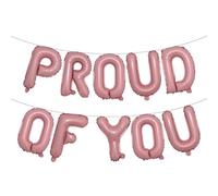 We Are So Proud of You Balloons - 16 Inch | Mylar Foil Balloon Banner For Congratulations Graduation Party Decorations Balloon Banner Perfect for Graduation Decorations 2025 (PROUD OF YOU Pink)