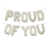 We Are So Proud of You Balloons - 16 Inch | Mylar Foil Balloon Banner For Congratulations Graduation Party Decorations Balloon Banner Perfect for Graduation Decorations 2025 (PROUD OF YOU Cream)