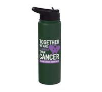 We are Stronger Lavender Ribbon Vulvar Cancer Awareness Stainless Steel Insulated Water Bottle