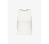 We Are Tala Womens We Are Tala 365 Racer Tank Round-Neck Stretch-Woven Jersey Top Coconut Milk M