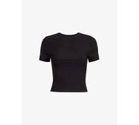 We Are Tala Womens We Are Tala 365 Short-Sleeve Stretch-Woven Jersey T-Shirt Shadow Black L