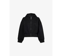 We Are Tala Womens We Are Tala Cocoon Zip-Through Cotton-Blend Hoody Black L