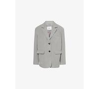 We Are Tala Womens We Are Tala Single-Breasted Oversized Woven Blazer Grey L