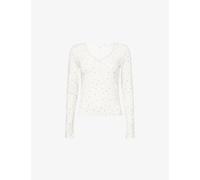 We Are Tala Womens We Are Tala Soft Lounge Heart-Print Jersey Pyjama Top Ivory S