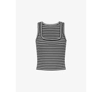 We Are Tala Womens We Are Tala Stripe Scoop-Neck Knitted Vest Black XS