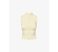 We Are Tala Womens We Are Tala Zip-Up Sleeveless Stretch-Woven Running Top Lemon Yellow XS