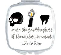 We Are The Granddaughters Of The Witches You Weren’t Able To Burn folding compact pocket mirror - silver squared shape