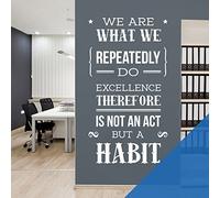 We are What we Repeatedly Do, Excellence Therefore is not an Act but a Habit - Wall Motivational Quote, Wall Art Sticker [XLarge] [Marina]