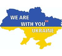 WE are with Ukraine Vinyl CAR Van IPAD Laptop Peace Sticker Flag WAR a001