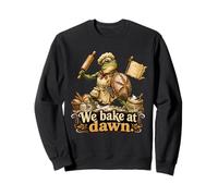 We Bake at Dawn Funny Frog Baker Bread Warrior Sweatshirt
