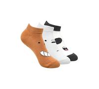 We Bare Bears Girl's Cotton Ankle Socks (CN-WBB-KDM-LC-01_White,Brown& _9-12yrs)