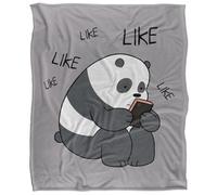 We Bare Bears Like Like Like Silky Supersoft Blanket Grey/black (One Size)