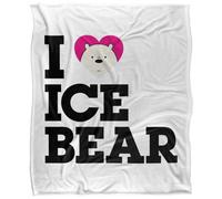 We Bare Bears Silky Heart Ice Bear Supersoft Blanket White/black (One Size)