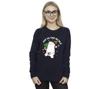 We Bare Bears Women's Joy To The World Sweatshirt Navy Blue Small