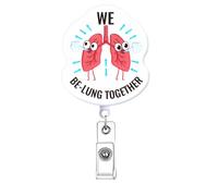 We Be-Lung Together Funny Respiratory Therapist Badge Reel Retractable for Nurse, RT Fun Nursing Badge Holder, Cute Nurse Gifts, Medical Healthcare PCT LPN RN CNA Nursing Student Badge Clip