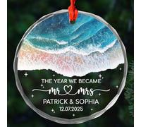 We Became Mr & Mrs Remembrance Ornament Glass Crimbo Ornaments With Ribbon Memorial