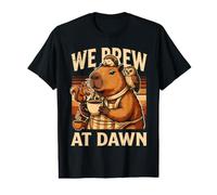We Brew At Dawn Capybara Coffee Animals Value Graphic T-Shirt
