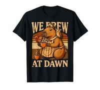 We Brew At Dawn Capybara Coffee Animals Value Graphic T-Shirt