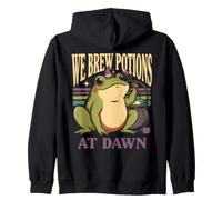 We Brew Potions At Dawn Frog Witch Zip Hoodie
