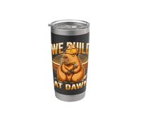 We Build At Dawn Capybara Construction Crew Stainless Steel Insulated Tumbler