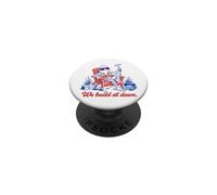 We Build At Dawn Frog Construction Worker Funny PopSockets Adhesive PopGrip