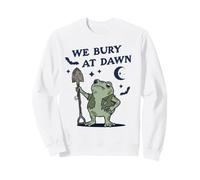 We Bury At Dawn Spooky Frog Shovel Goth Toad Sweatshirt