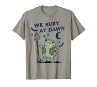 We Bury At Dawn Spooky Frog Shovel Goth Toad T-Shirt