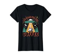 We Came for the Coffee Abduction Expresso Value Graphic T-Shirt, Women, Black, M