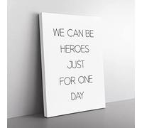 We Can Be Heroes Typography Quote Canvas Wall Art Print Ready to Hang, Framed Picture for Living Room Bedroom Home Office Décor, 60x40 cm (24x16 Inch)