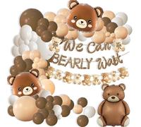We Can Bearly Wait Balloon Garland Brown Boho Bear Baby Shower Decorations