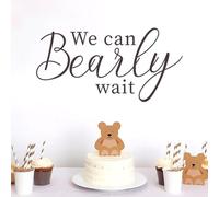 We Can Bearly Wait Decal, We Can Bearly Wait Sticker Baby Shower Backdrop Bear Themed Wall Sticker for Baby Shower Decorations Photo Props Gender Reveal Party