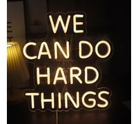 "We Can Do Hard Things" Led Decorative Light Up Neon Signs for Home Kid's Play Room Game Room School Classroom Office Party Wall Art Decorations Birthday Christmas Gifts (Warm white)