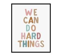 We Can Do Hard Things Poster for Kids, Growth Mindset Classroom Decor, Resilience & Confidence Wall Art for Bedroom, Homeschool, Calm Corner & Counselor Office, Encouragement Print (11x14, Framed)