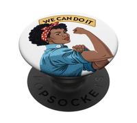 We Can Do It Black Rosie The Riveter Feminist Rosey Rosy PopSockets Adhesive PopGrip