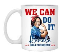 We Can Do It Kamala Coffee Mug - Harris 2024 Mug - Election 2024 Mug - Madame President Mug - Kamala Harris 2024 Mug - Kamala Harris Rosie Mug - I Stand With Her Mug - So Kamala Could Run 11oz