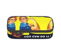 We Can Do It Large Capacity Pencil Case Stationery Storage Bag with Zipper Boys Girls Students School