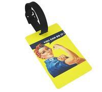 We Can Do It Print Luggage Tags Quick Install Airplane Travel Essentials for Suitcases Durable PVC Bag Tag